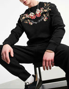 FesFas Flowers-print Sweatshirt Set | Black