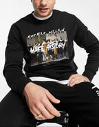 FesFas Graphic-print Sweatshirt Set | Black