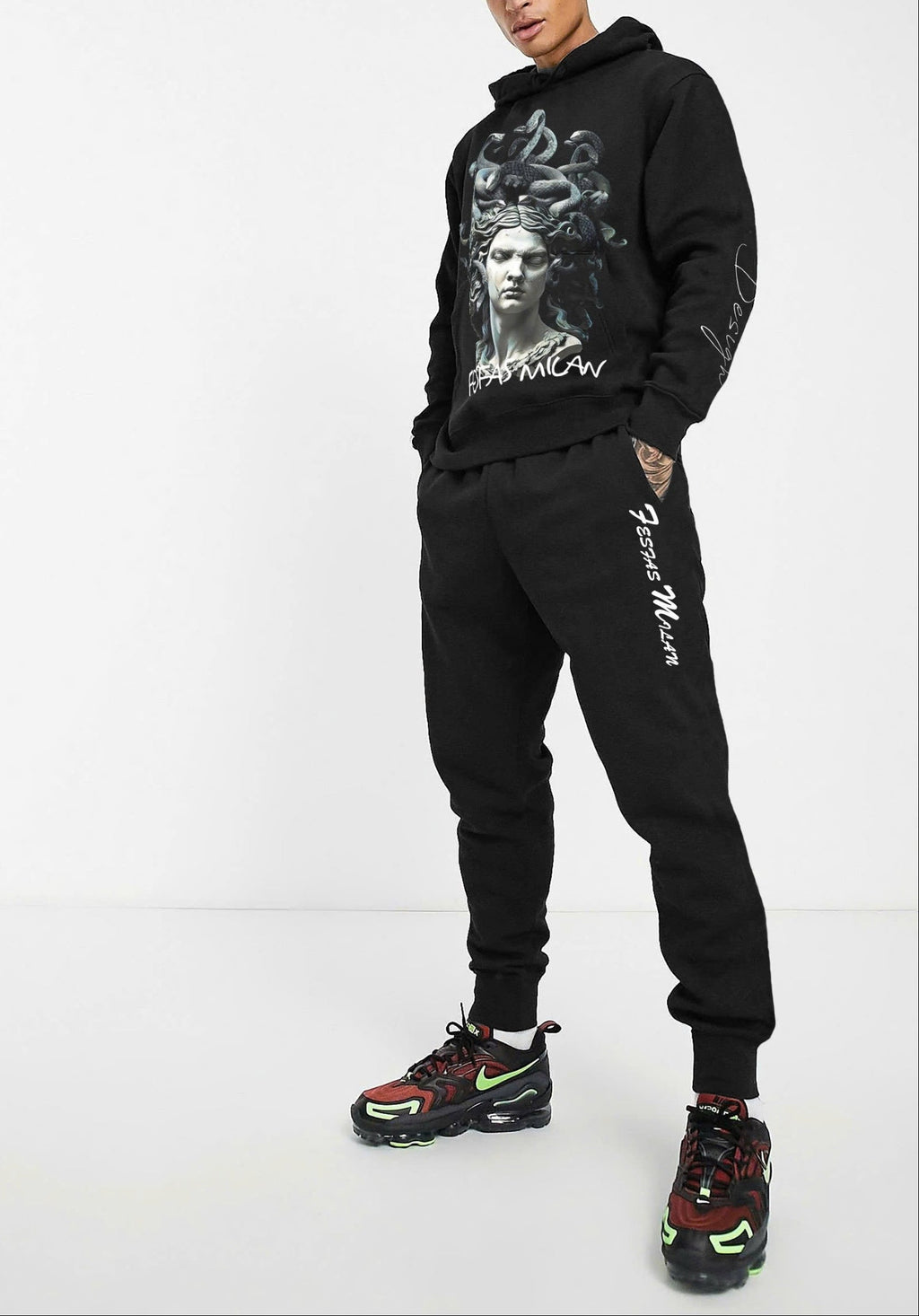 FesFas Medusa-print Hoodie | Black
