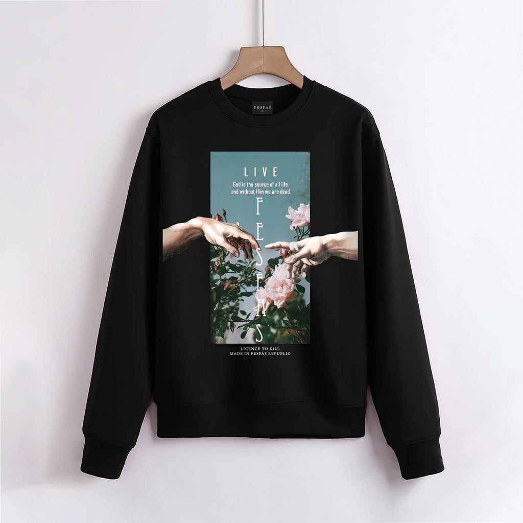 FesFas Flower-print Sweatshirt | Black