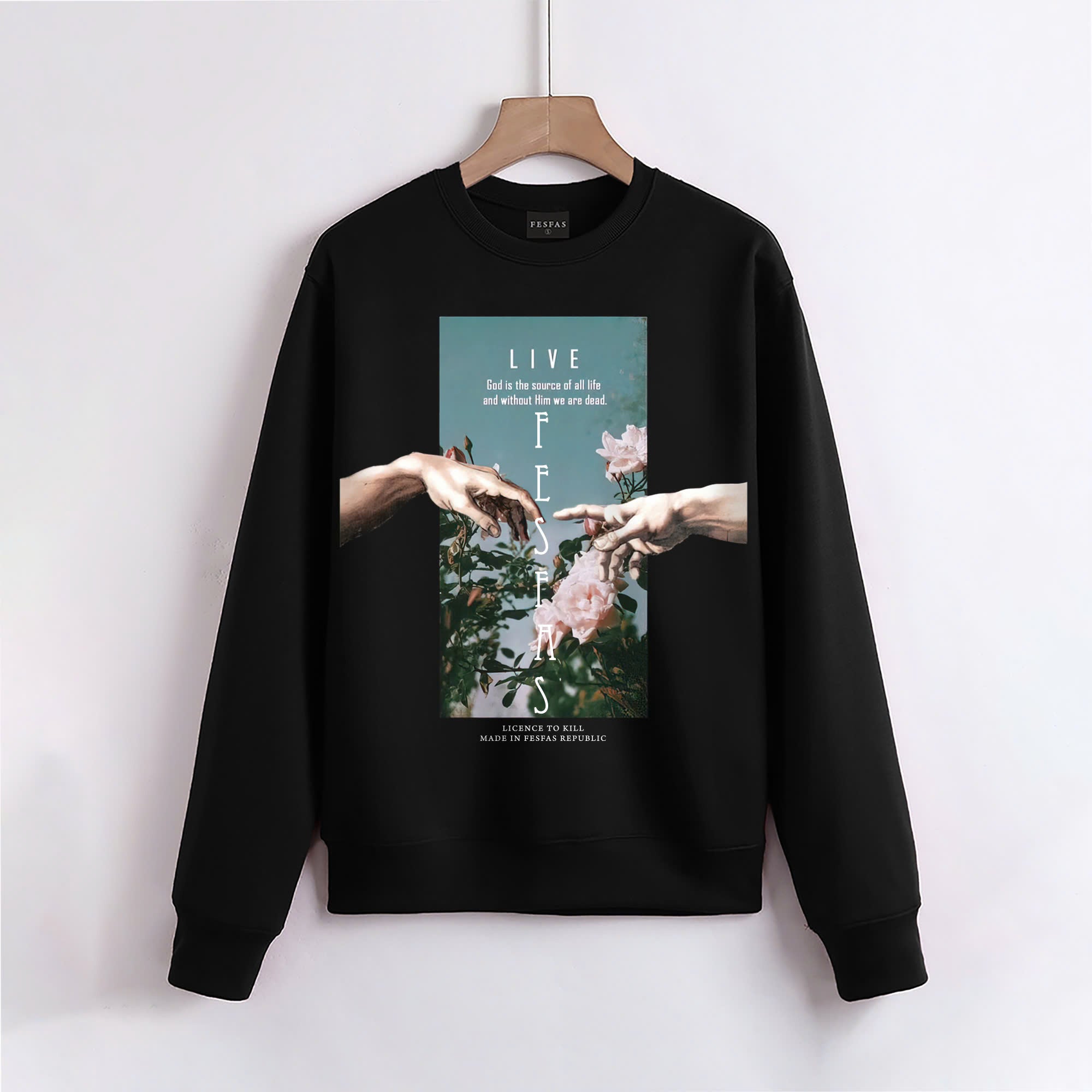 FesFas Flower-print Sweatshirt | Black