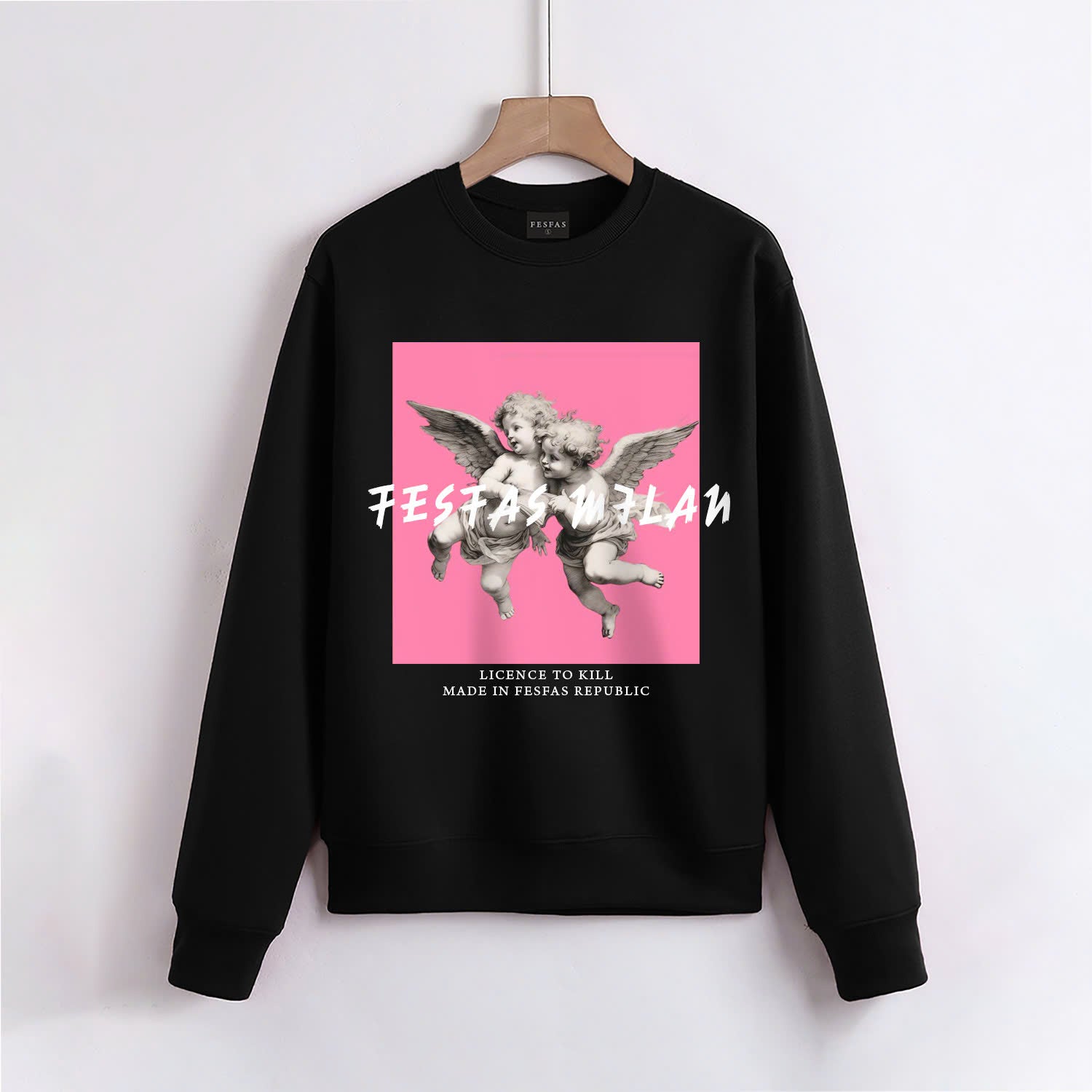 FesFas Angel-print Sweatshirt | Black