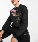 FesFas Pink panther-print Sweatshirt | Black