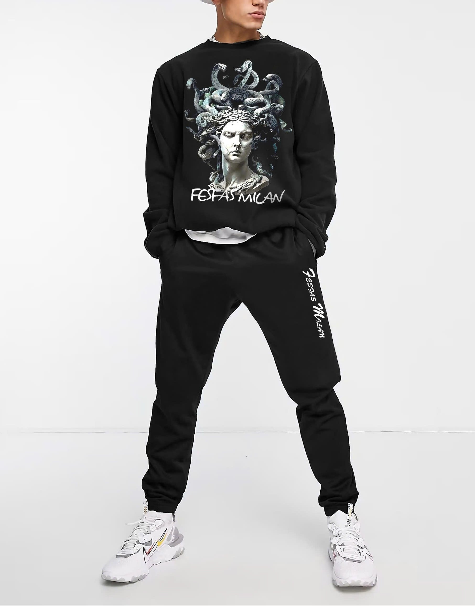 FesFas Medusa-print Sweatshirt Set | Black