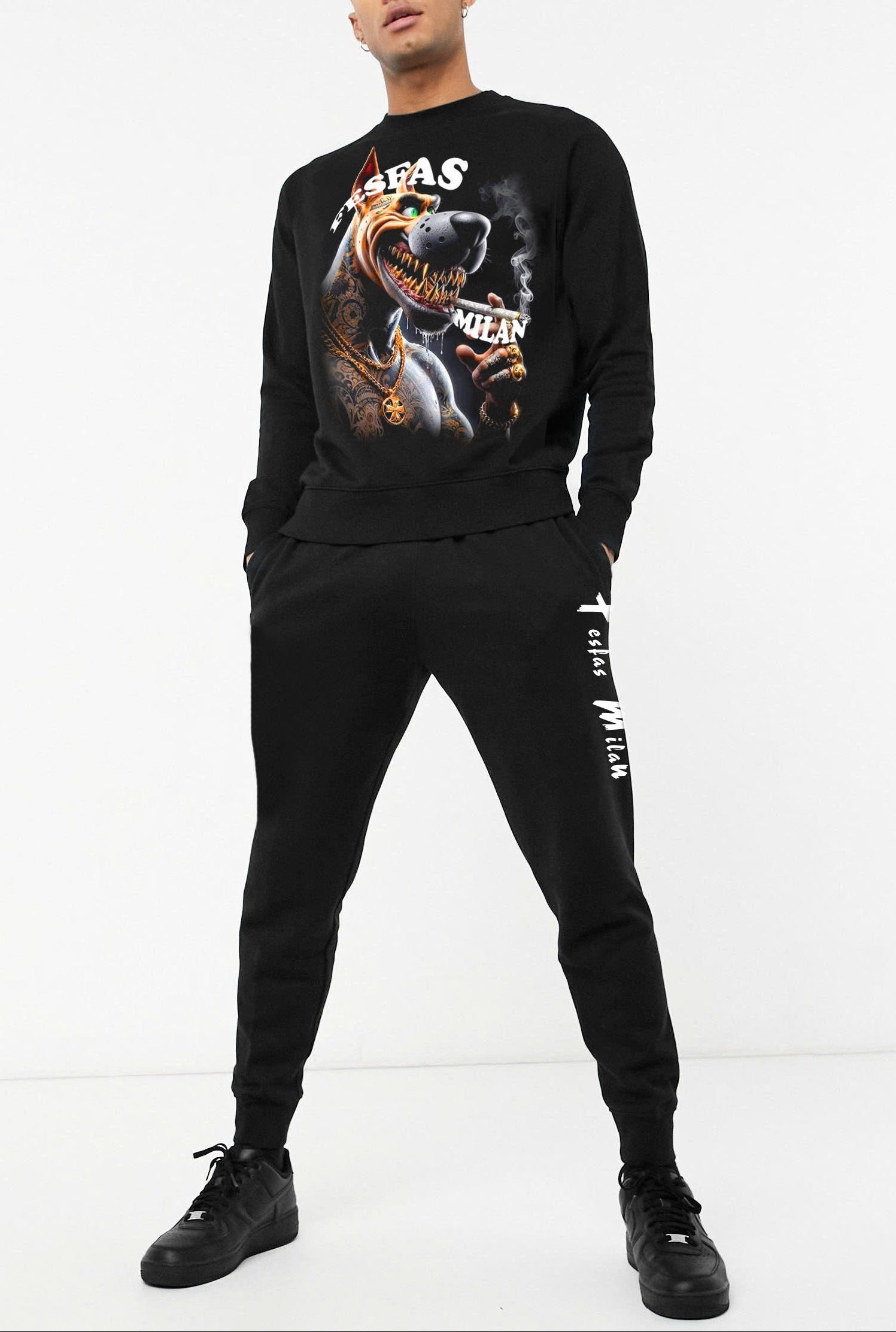 FesFas Dog-print Sweatshirt | Black