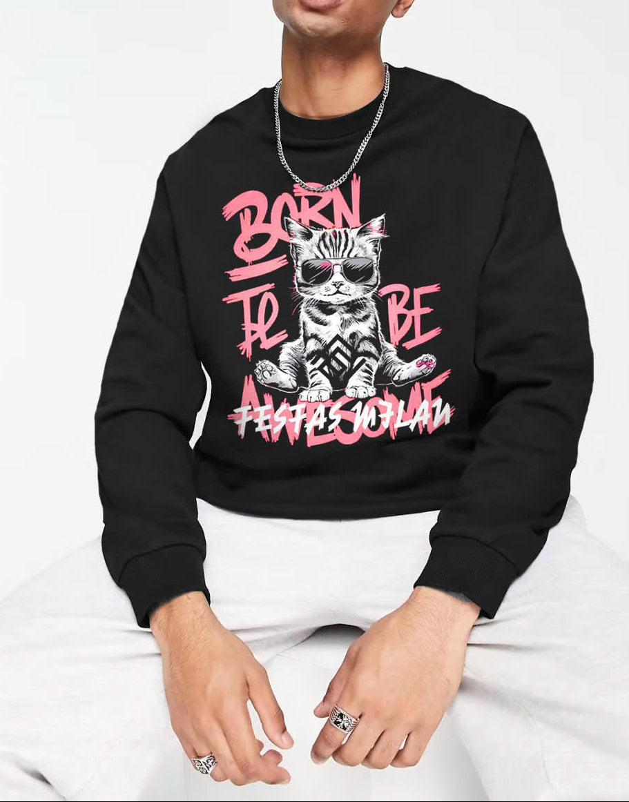 FesFas Cat-print Sweatshirt | Black