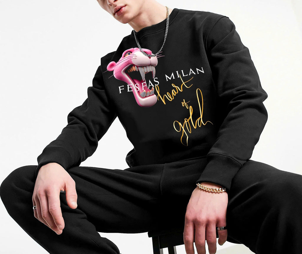 FesFas Pink panther-print Sweatshirt | Black