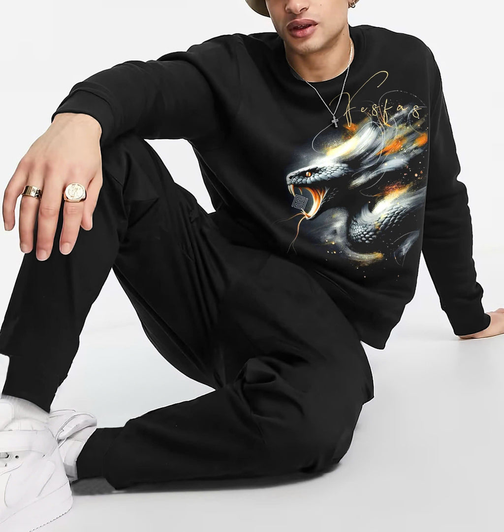 FesFas Viper-print Sweatshirt | Black