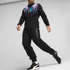 FesFas Feathers-print Sweatshirt Set | Black