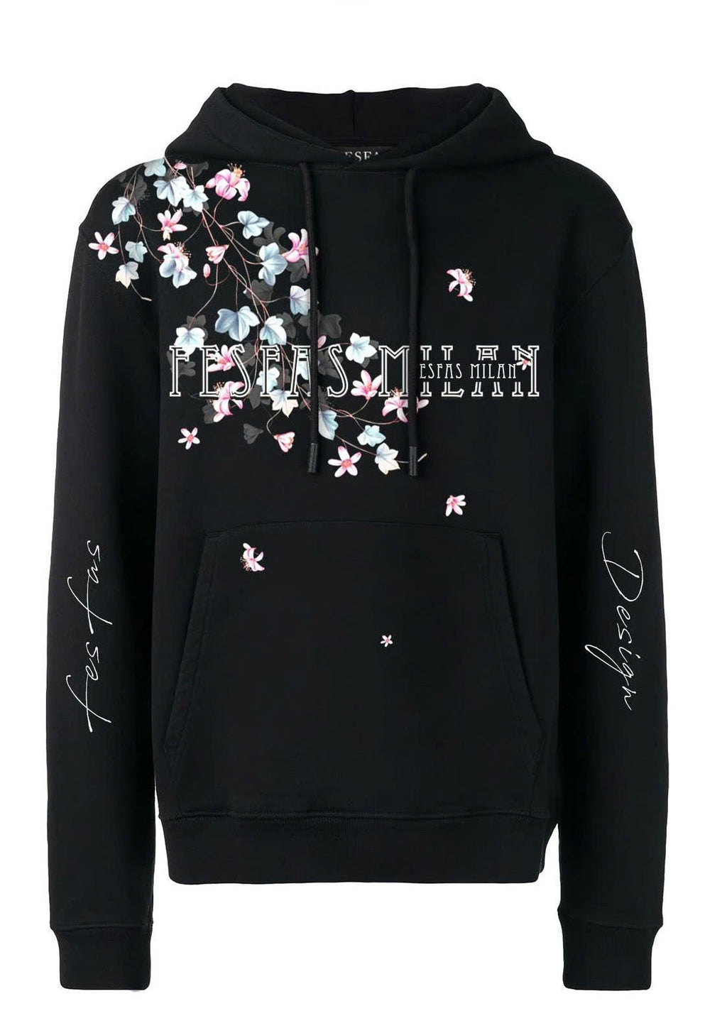 FesFas flower-print Hoodie | Black