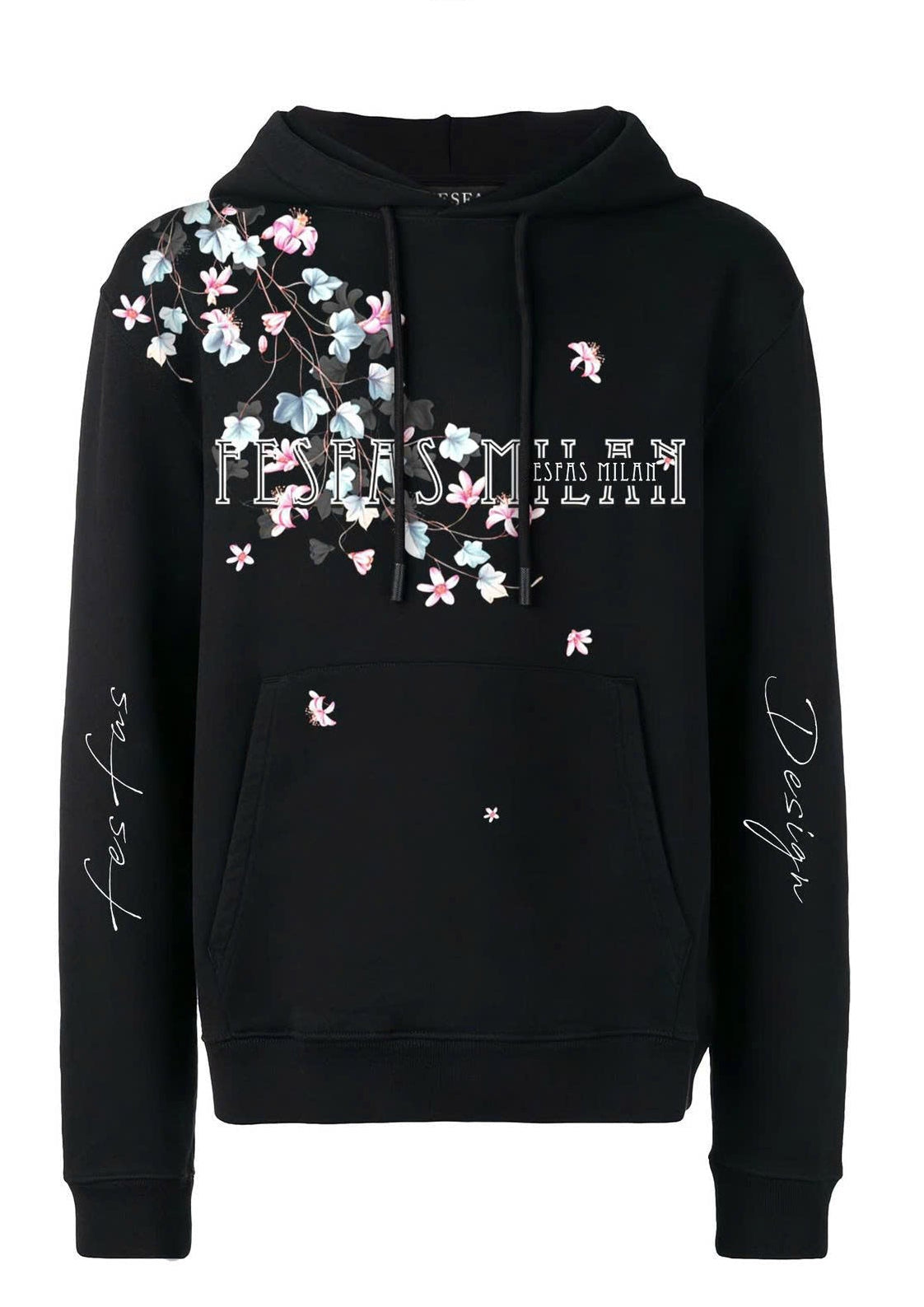 FesFas flower-print Hoodie | Black