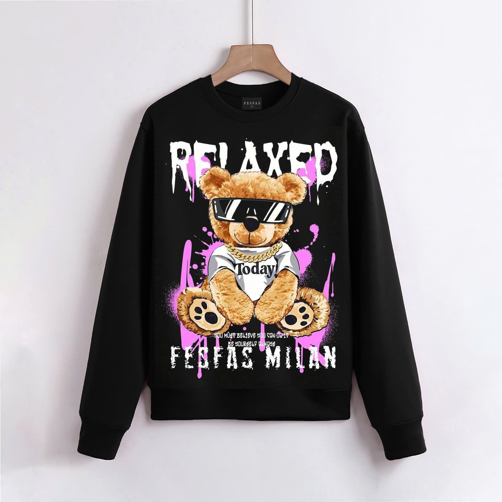 FesFas teddy bear-print Sweatshirt | Black