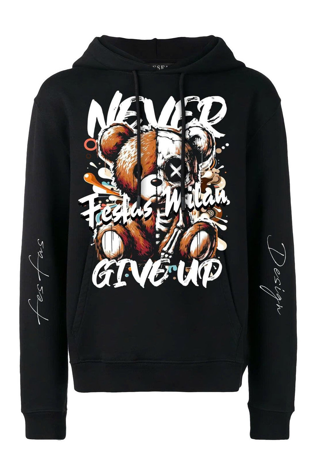 FesFas teddy bear-print Hoodie | Black