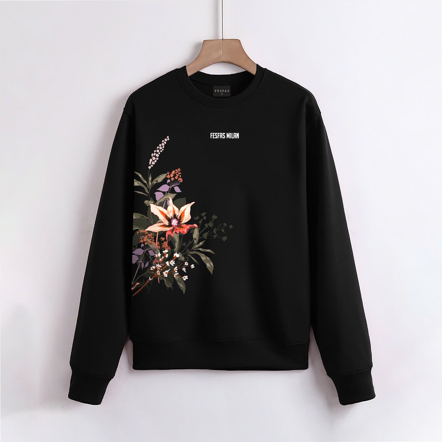 FesFas Flower-print Sweatshirt | Black