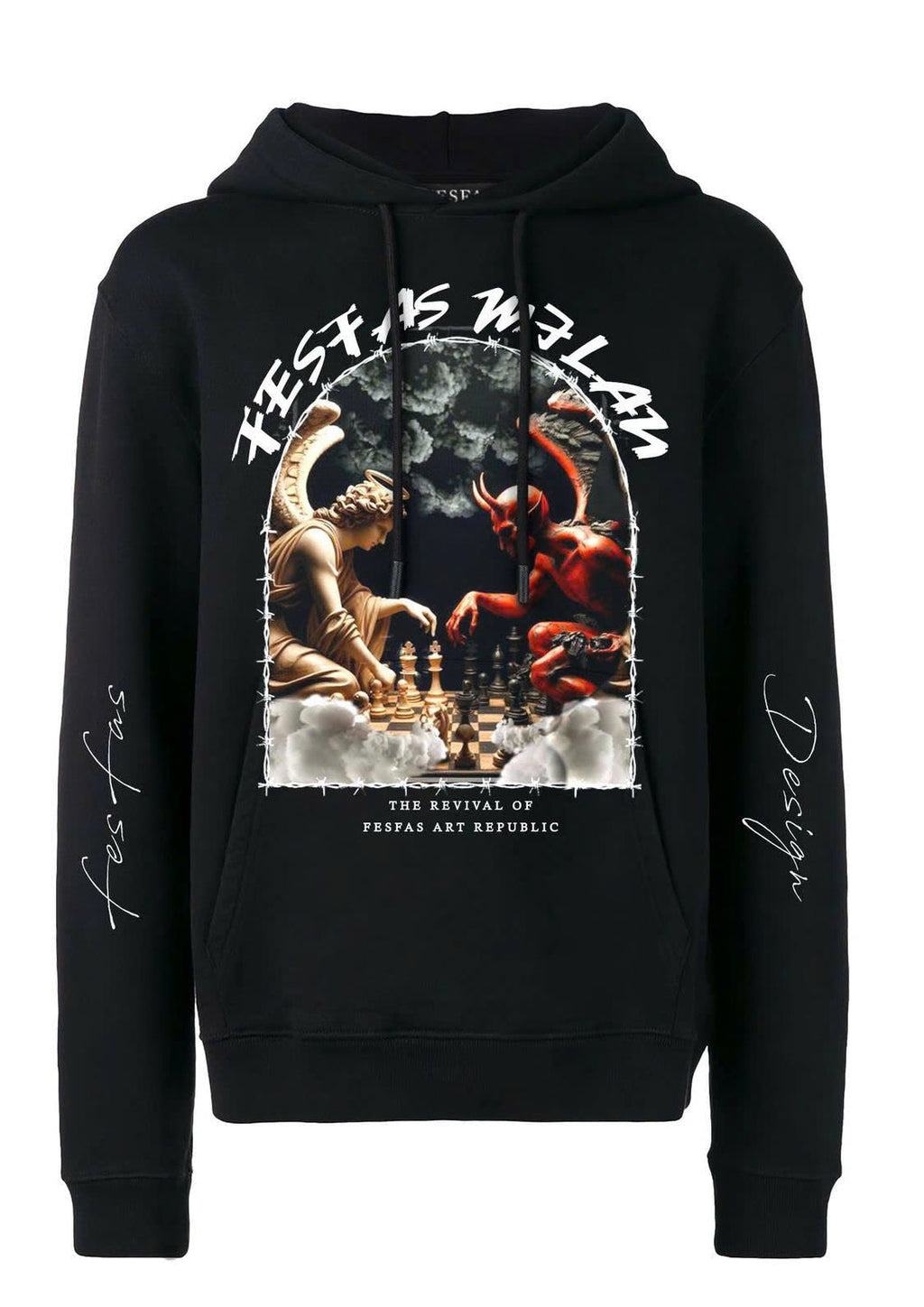 FesFas angels & demons-print Hoodie | Black