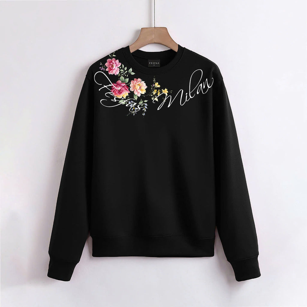 FesFas Flower-print Sweatshirt | Black