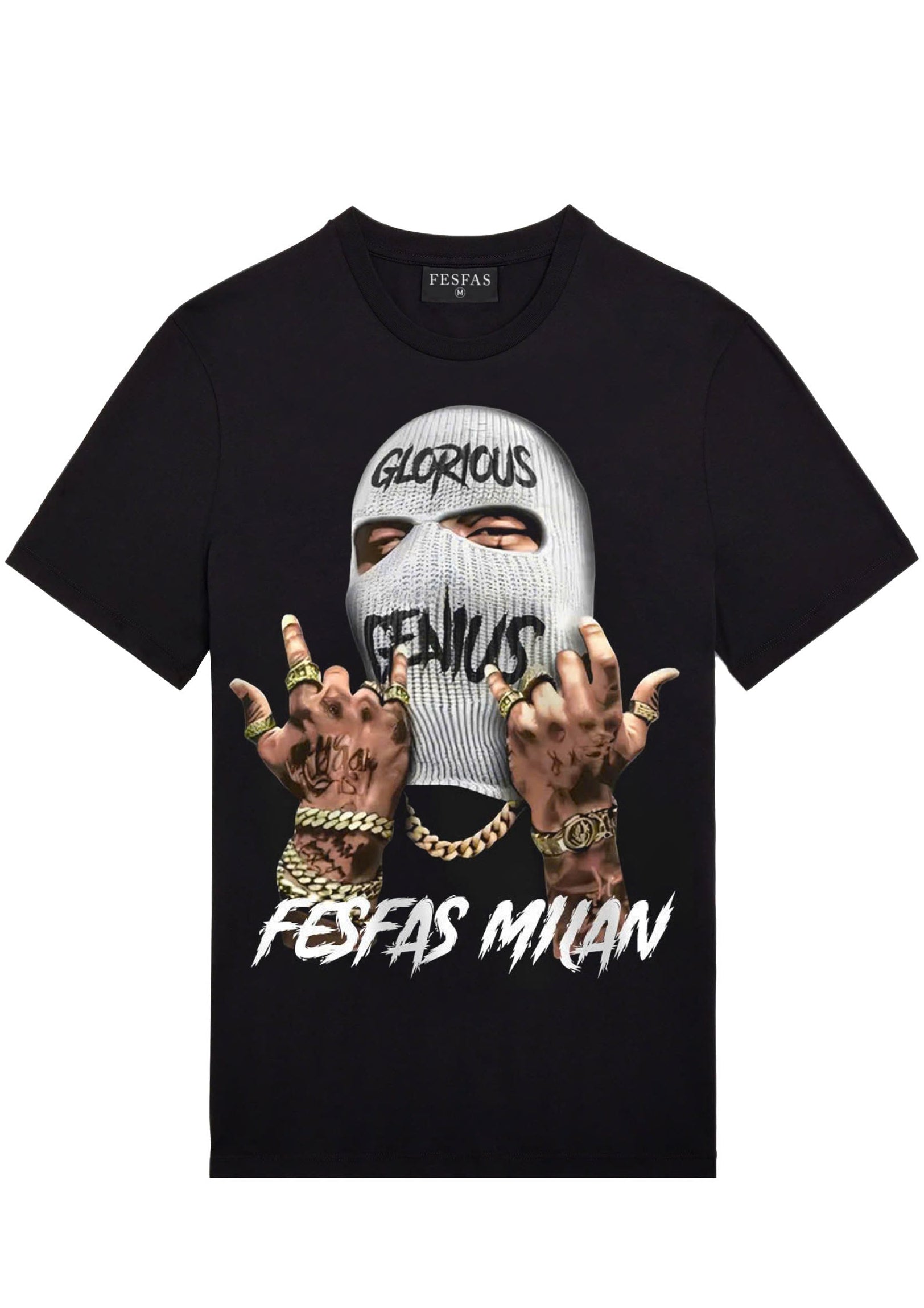 FesFas gangster-print T-shirt | Black