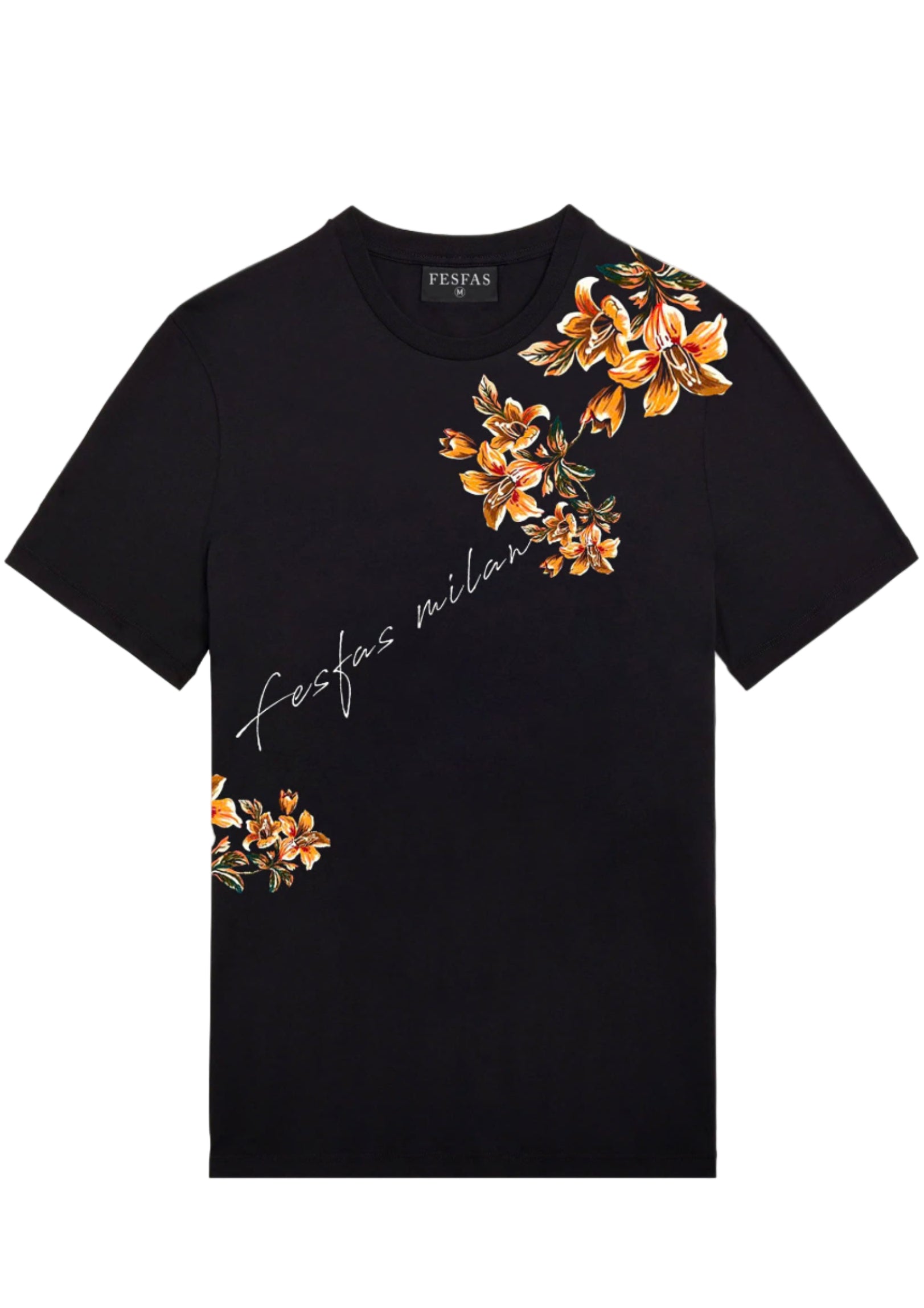 FesFas lily-print T-shirt | Black