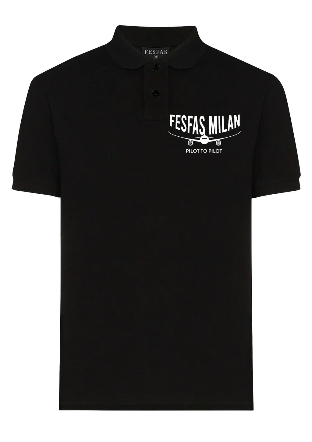 FesFas "Pilot to Pilot"-print Polo Shirt | Black