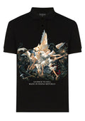 FesFas Angel-print Polo Shirt | Black
