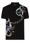 FesFas Peacock-print Polo Shirt | Black