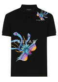 FesFas Peacock-print Polo Shirt | Black