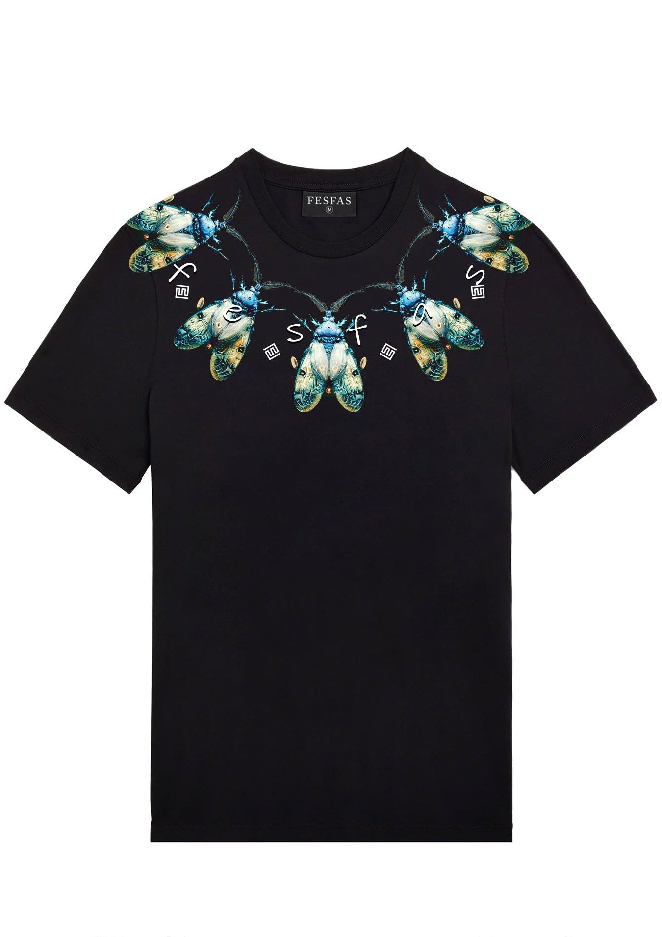 FesFas beetles-print T-shirt | Black
