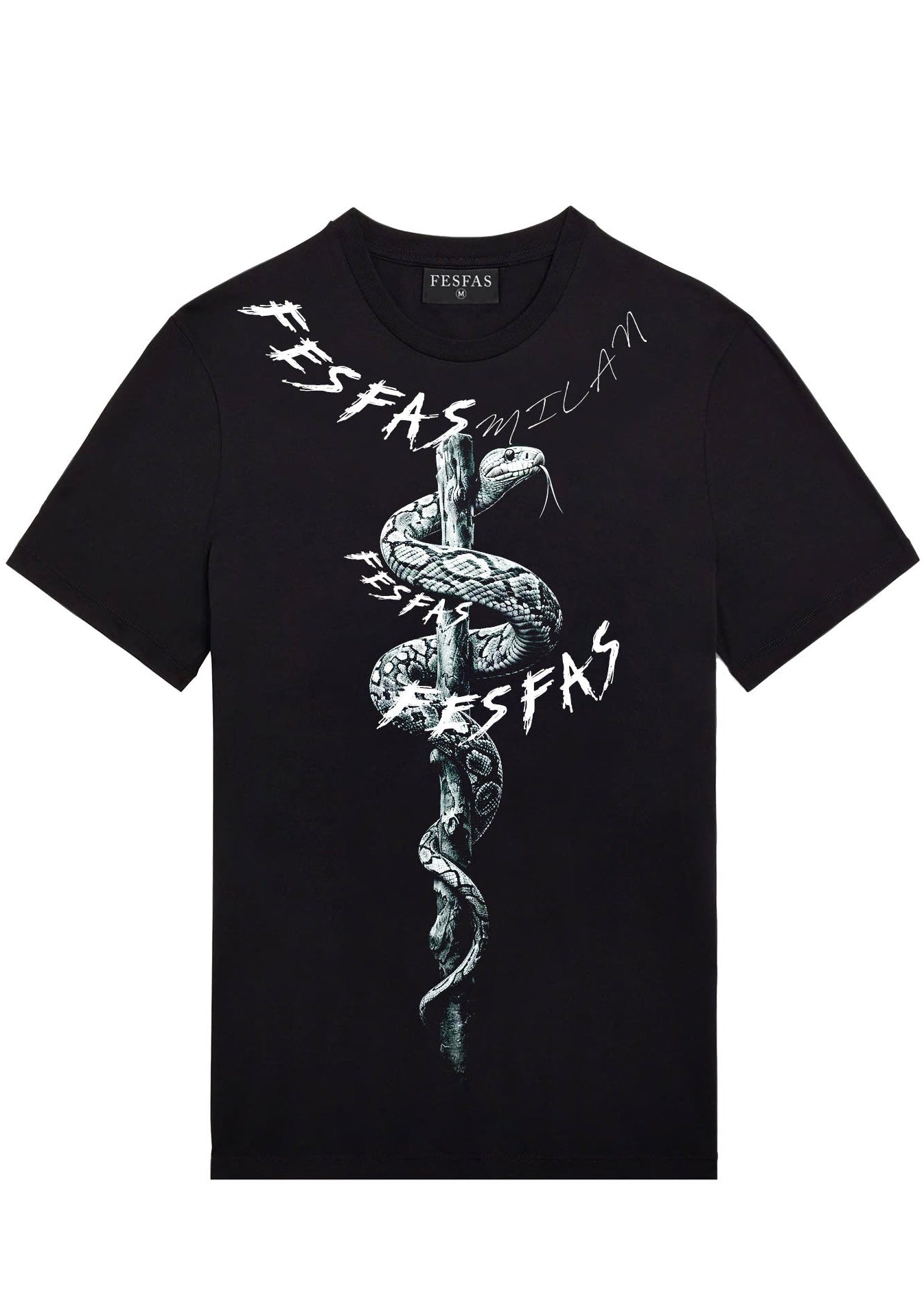 FesFas snake-print T-shirt | Black