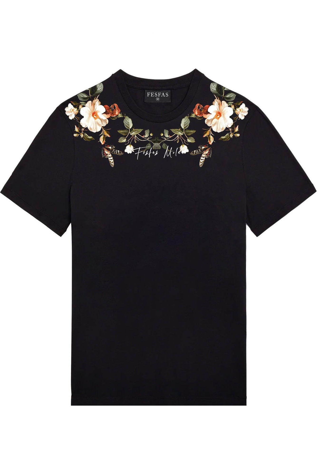 FesFas flowers-print T-shirt | Black