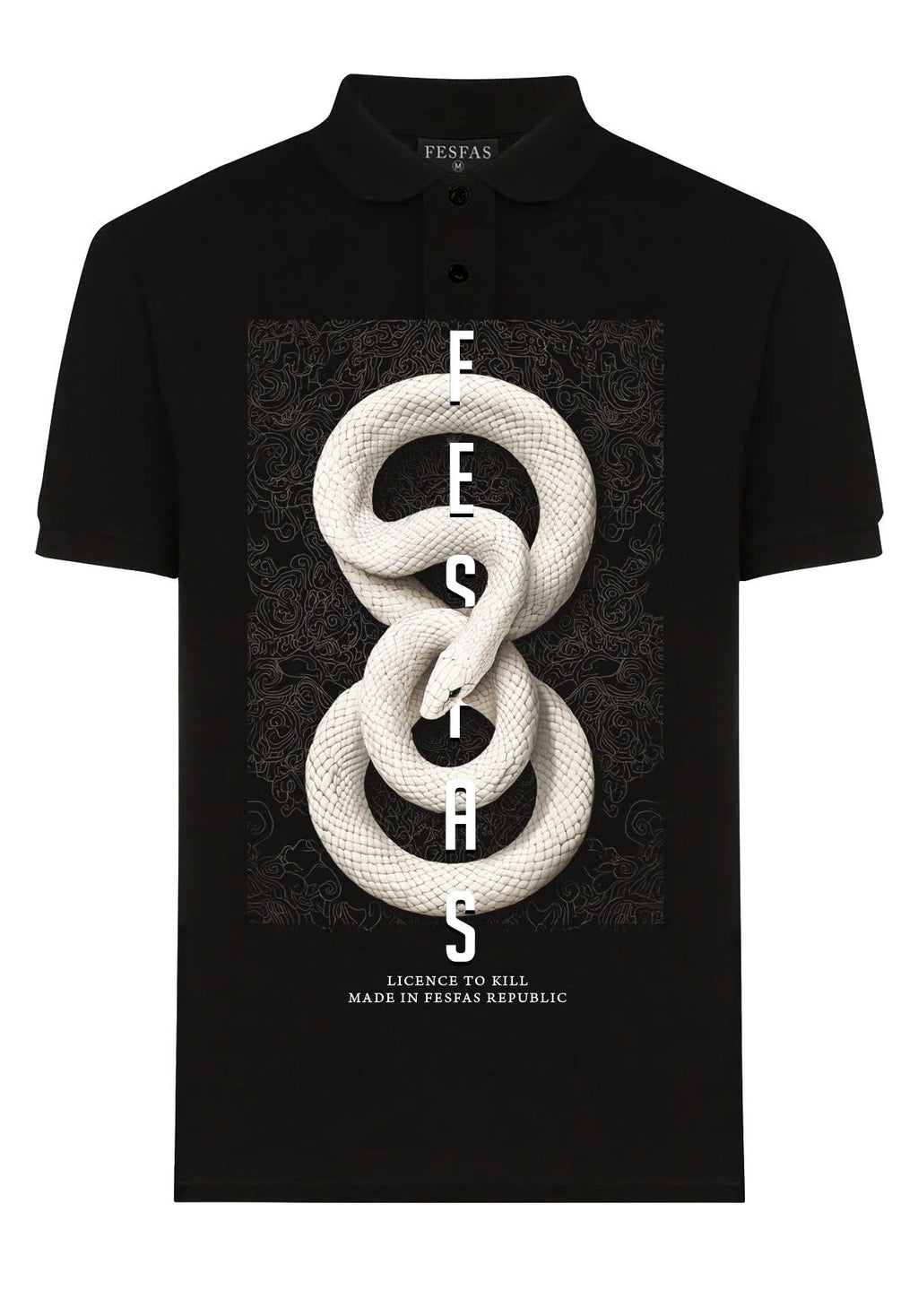 FesFas Snake-print Polo Shirt | Black