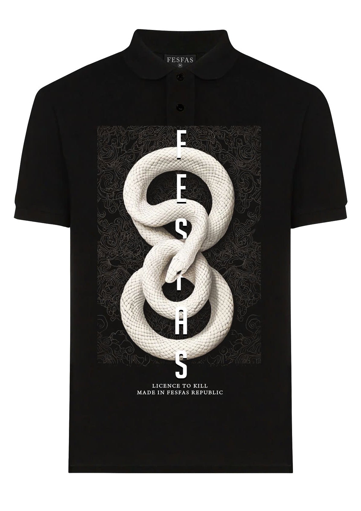 FesFas Snake-print Polo Shirt | Black
