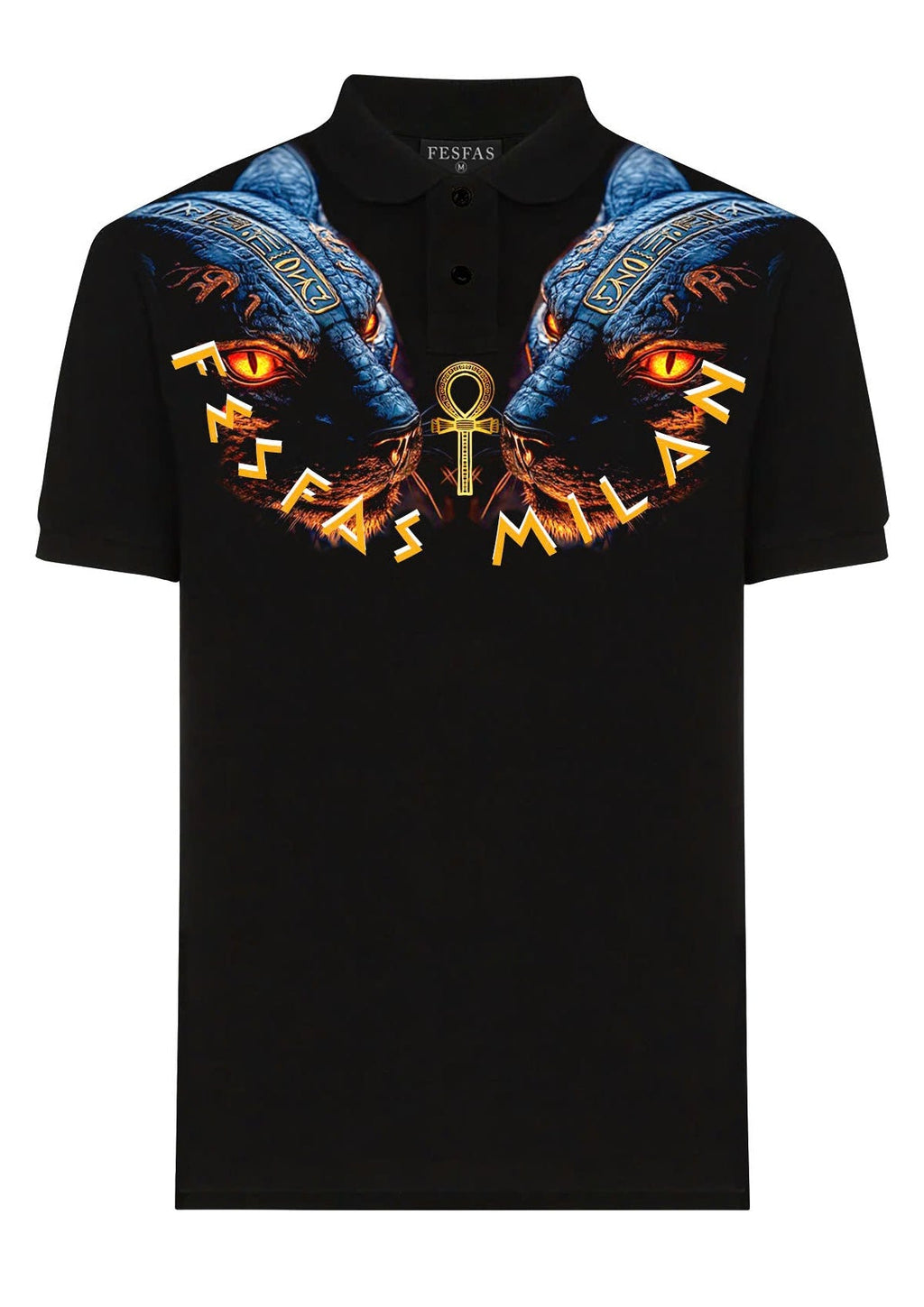 FesFas Panther-print Polo Shirt | Black