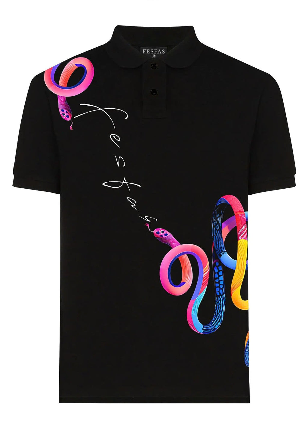 FesFas Snake-print Polo Shirt | Black