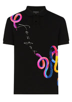 FesFas Snake-print Polo Shirt | Black