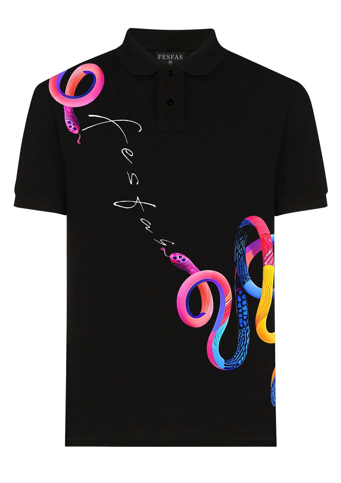FesFas Snake-print Polo Shirt | Black