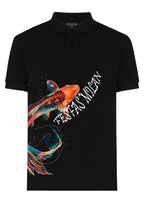 FesFas Fish-print Polo Shirt | Black