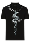 FesFas Snake-print Polo Shirt | Black