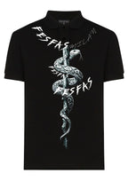 FesFas Snake-print Polo Shirt | Black