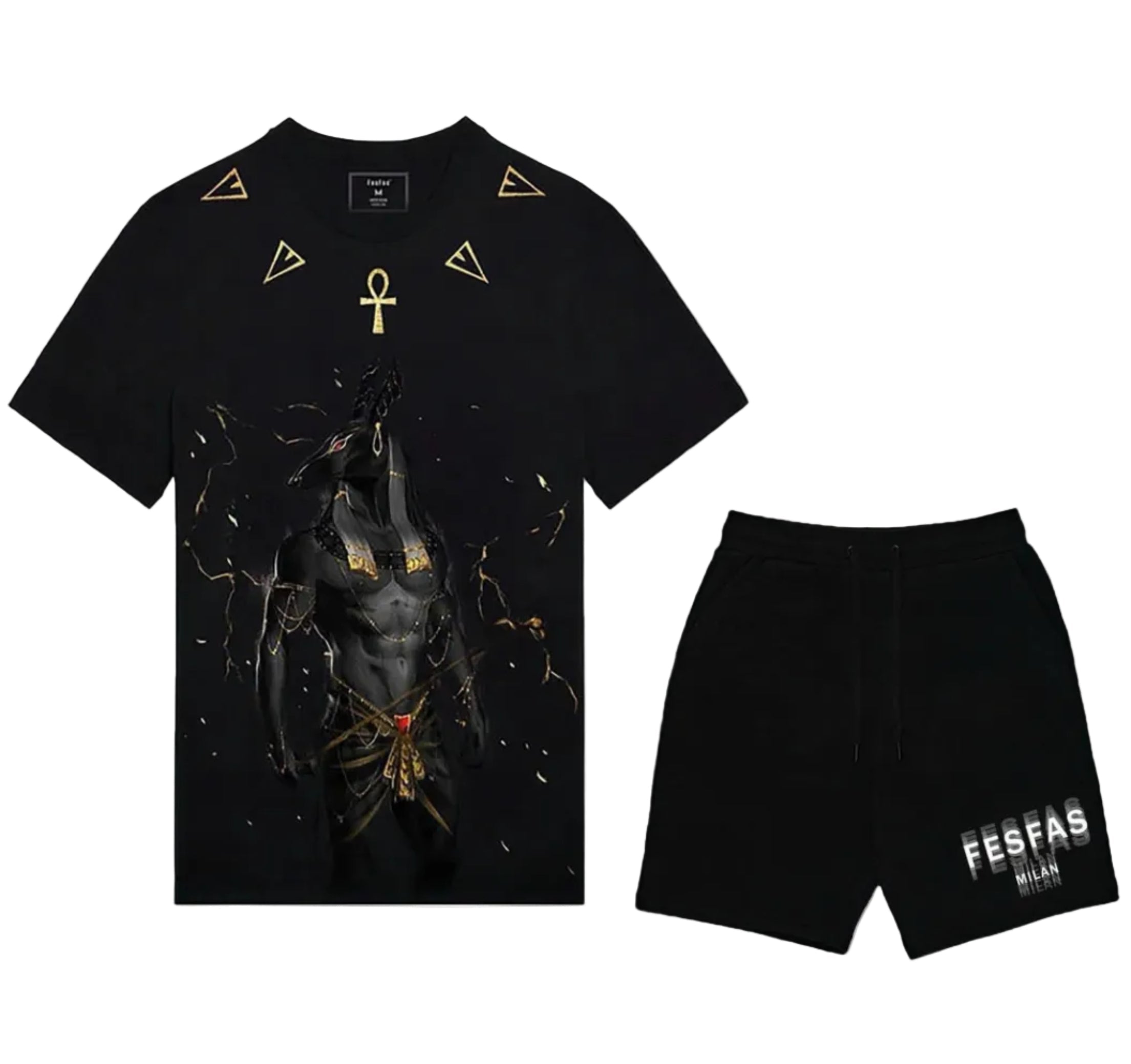 FesFas anubis-print T-shirt Set | Black