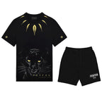 FesFas black panther-print T-shirt Set | Black