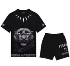 FesFas panther-print T-shirt Set | Black