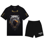 FesFas bulldog-print T-shirt Set | Black