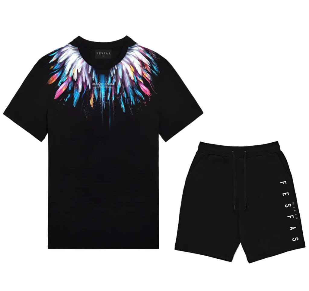 FesFas desert eagle-print T-shirt Set | Black