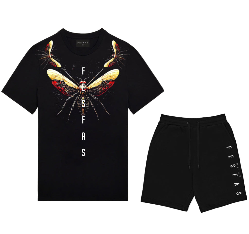 FesFas dragonfly-print T-shirt | Black