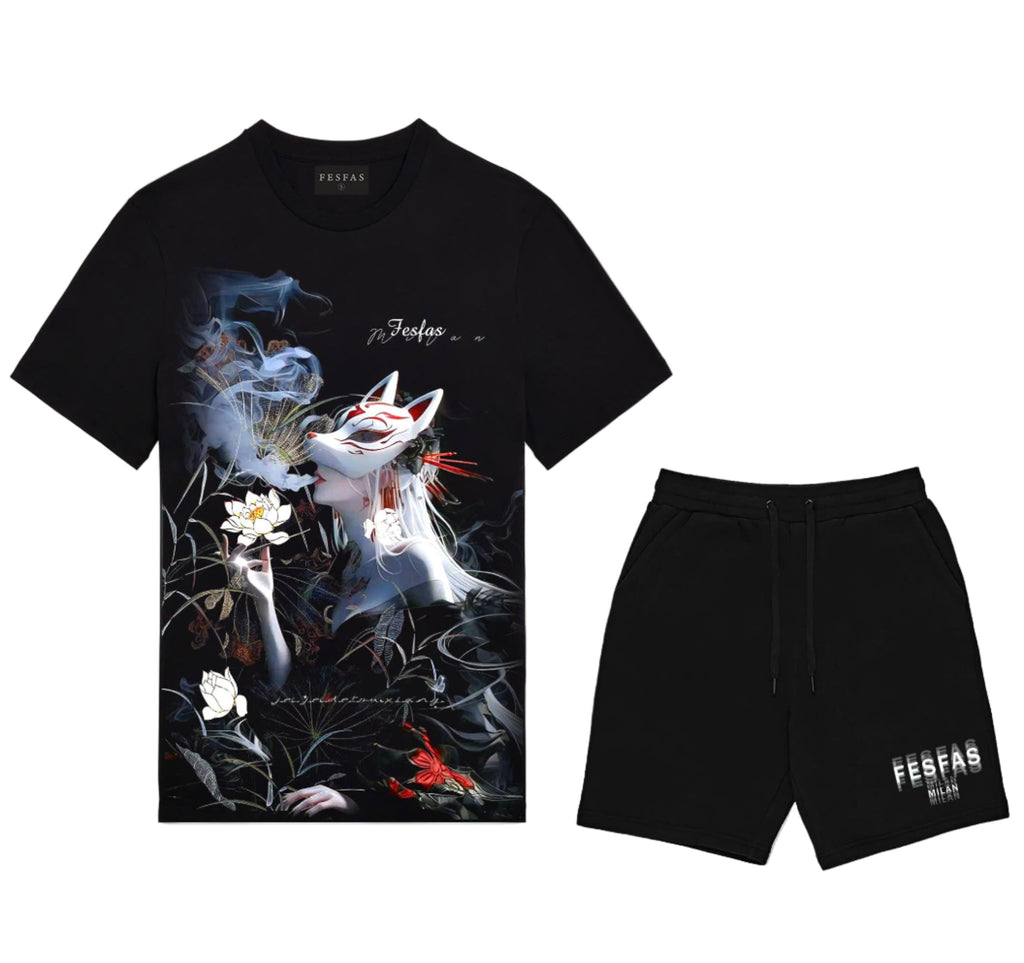 FesFas japanese tattoo-print T-shirt | Black