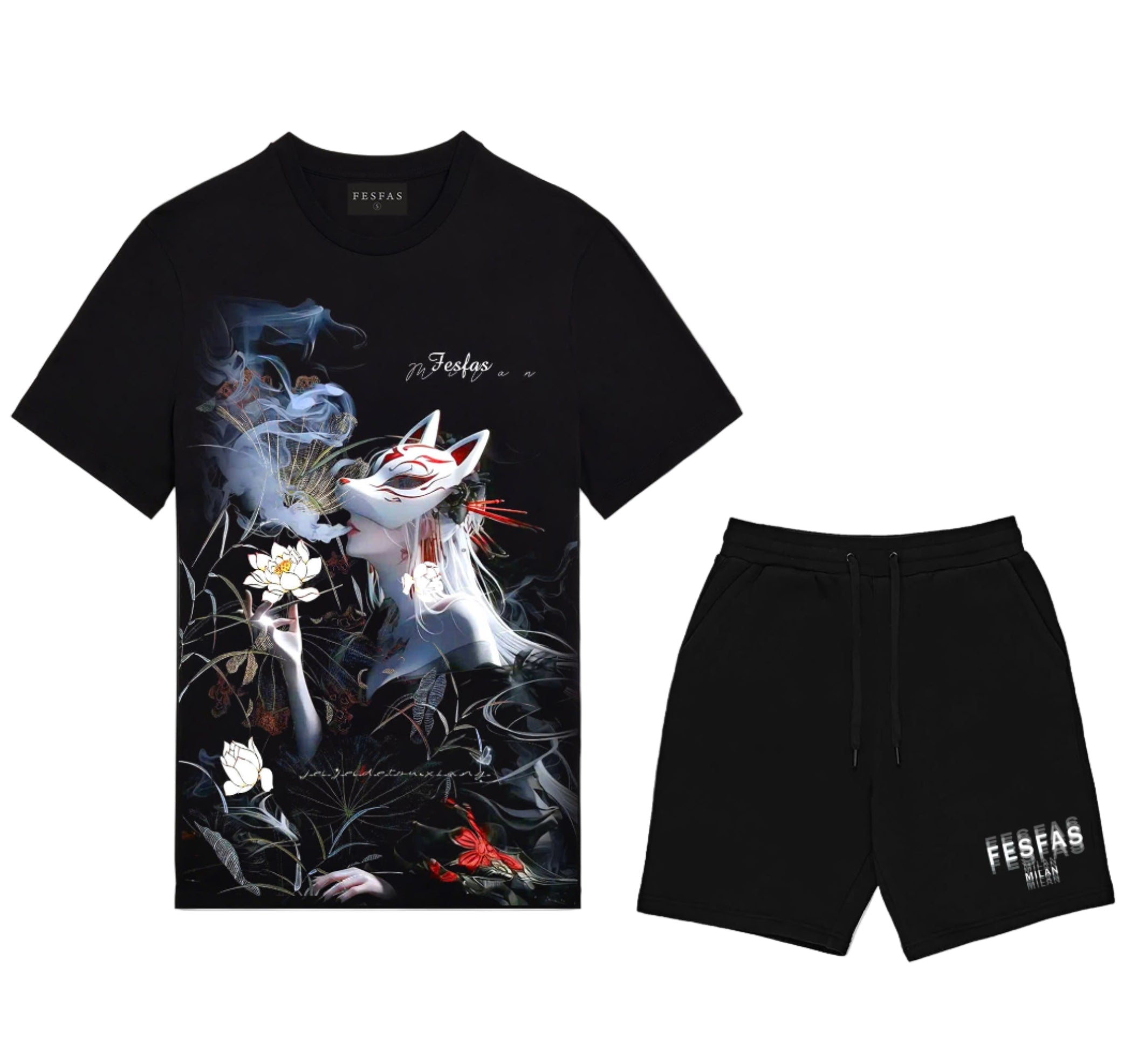 FesFas japanese tattoo-print T-shirt | Black