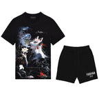 FesFas fox beauty-print T-shirt Set | Black