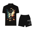 FesFas Butterfly-print Polo Shirt | Black