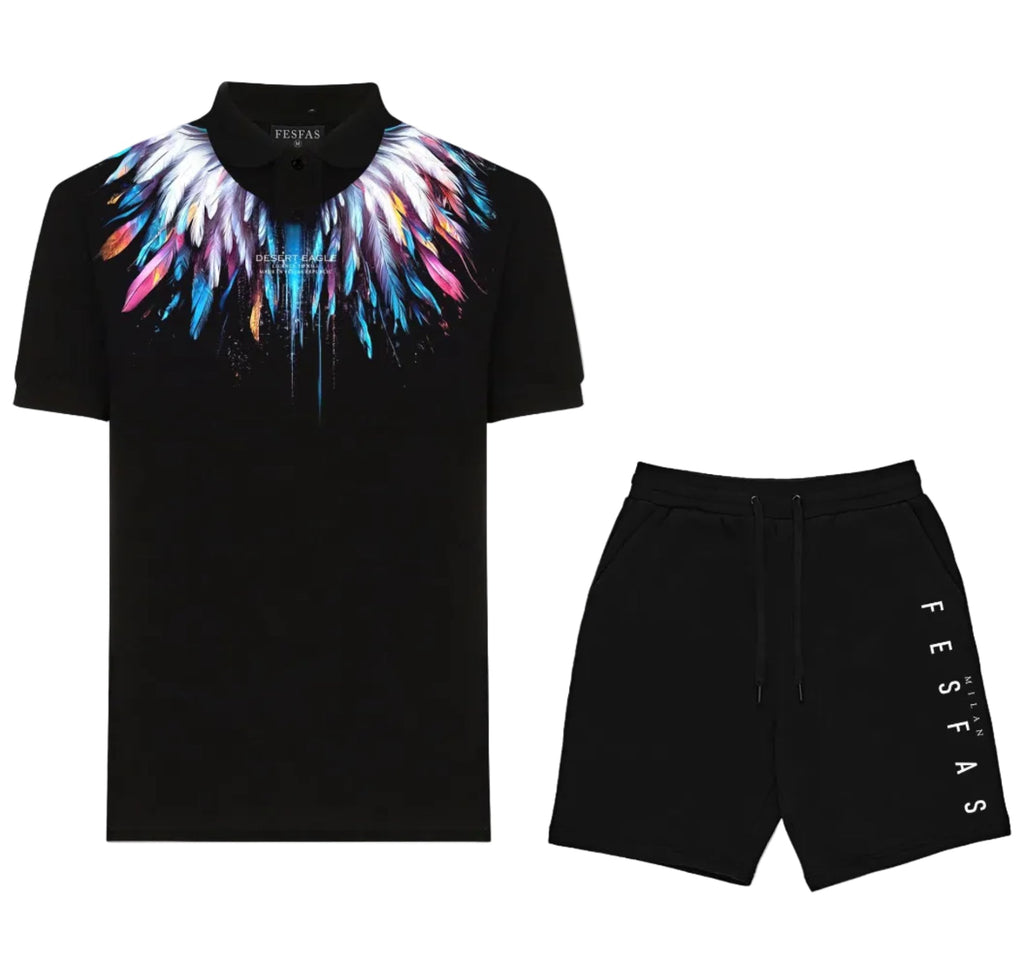 FesFas desert eagle-print Polo Set | Black