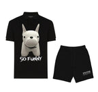 FesFas Bulldog-print Polo Shirt | Black